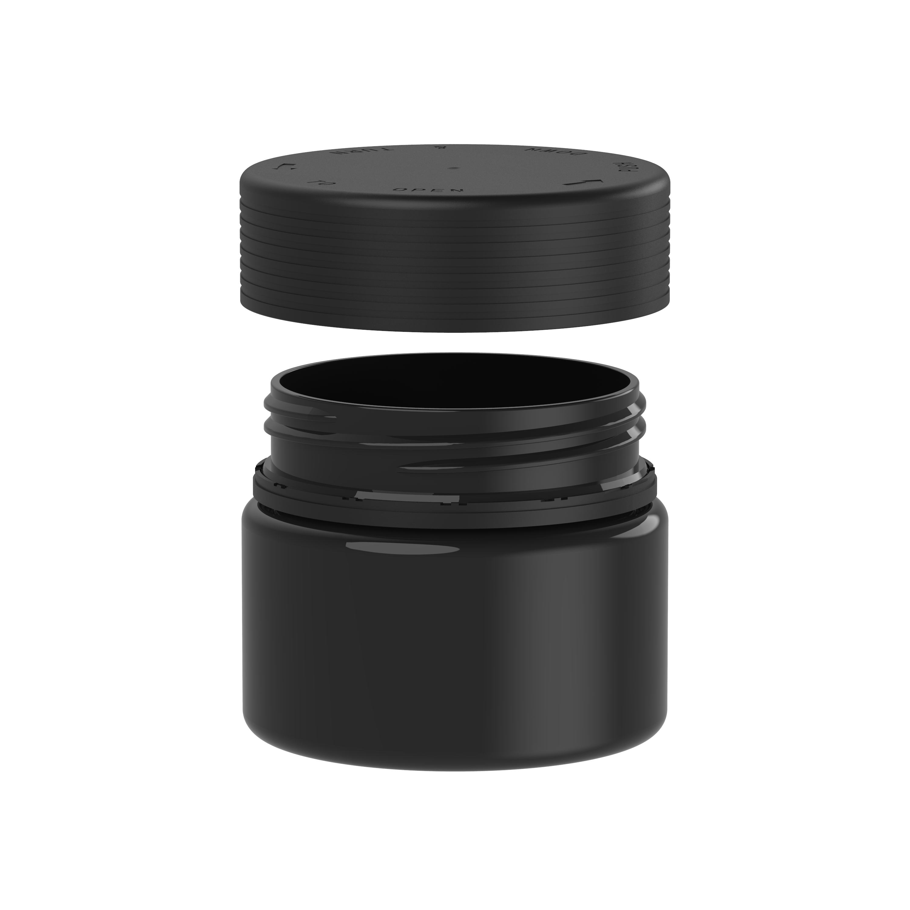 300CC/10FL.OZ Spiral CR - XL Container With Inner Seal & Tamper - Opaque Black With Opaque Black Lid Default Title
