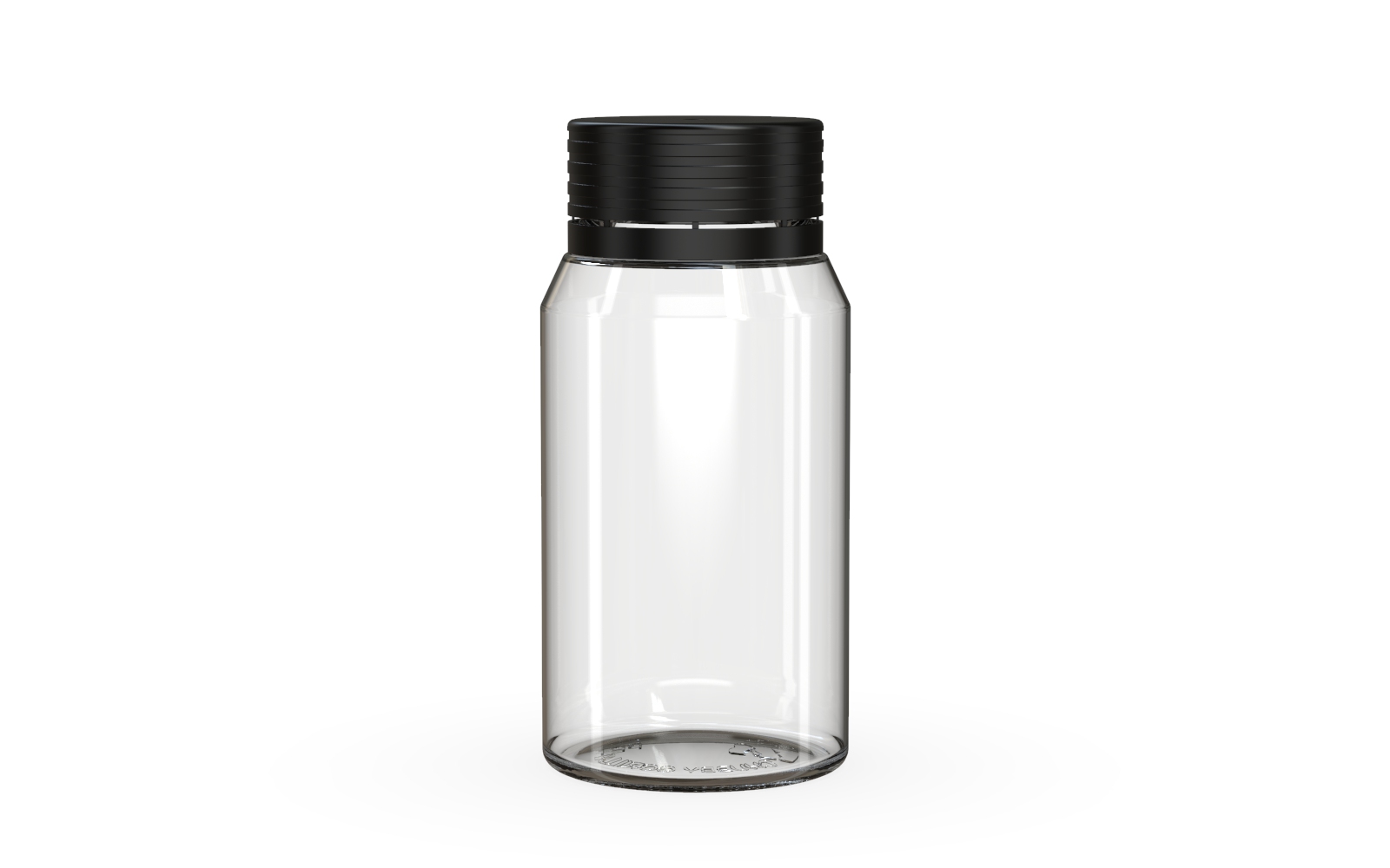 Spiral CR - Shot Bottle 60ML Mini - Clear Natural with Opaque Black Cap Default Title