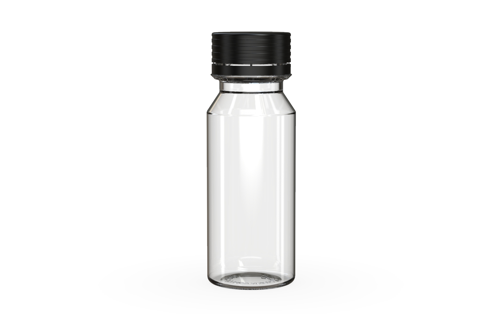 Spiral CR - Shot Bottle 60ML - Clear Natural with Opaque Black Cap Default Title