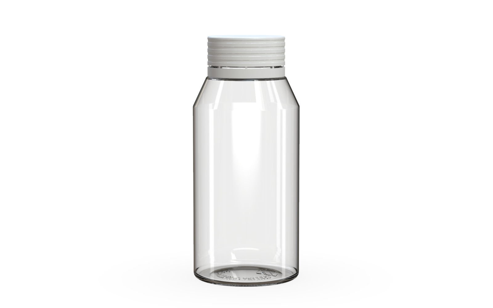 Spiral CR - Shot Bottle 100ML Mini - Clear Natural with Opaque White Cap Clear Natural / Opaque White