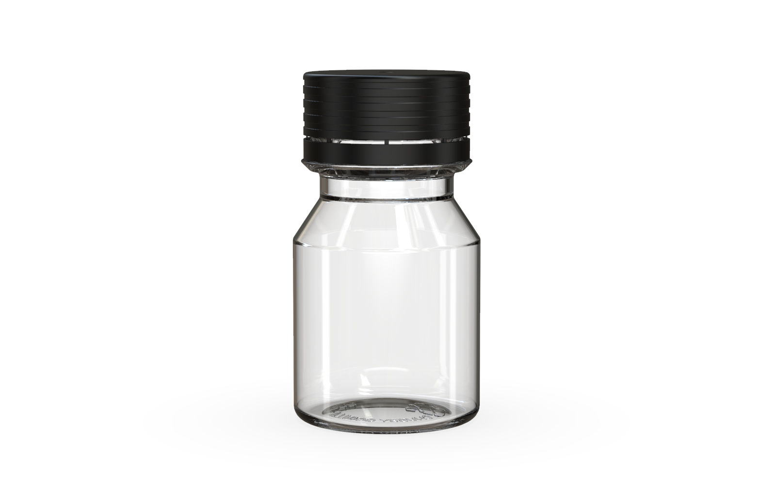 Spiral CR - Shot Bottle 30ML Stubby - Clear Natural with Opaque Black Cap Default Title