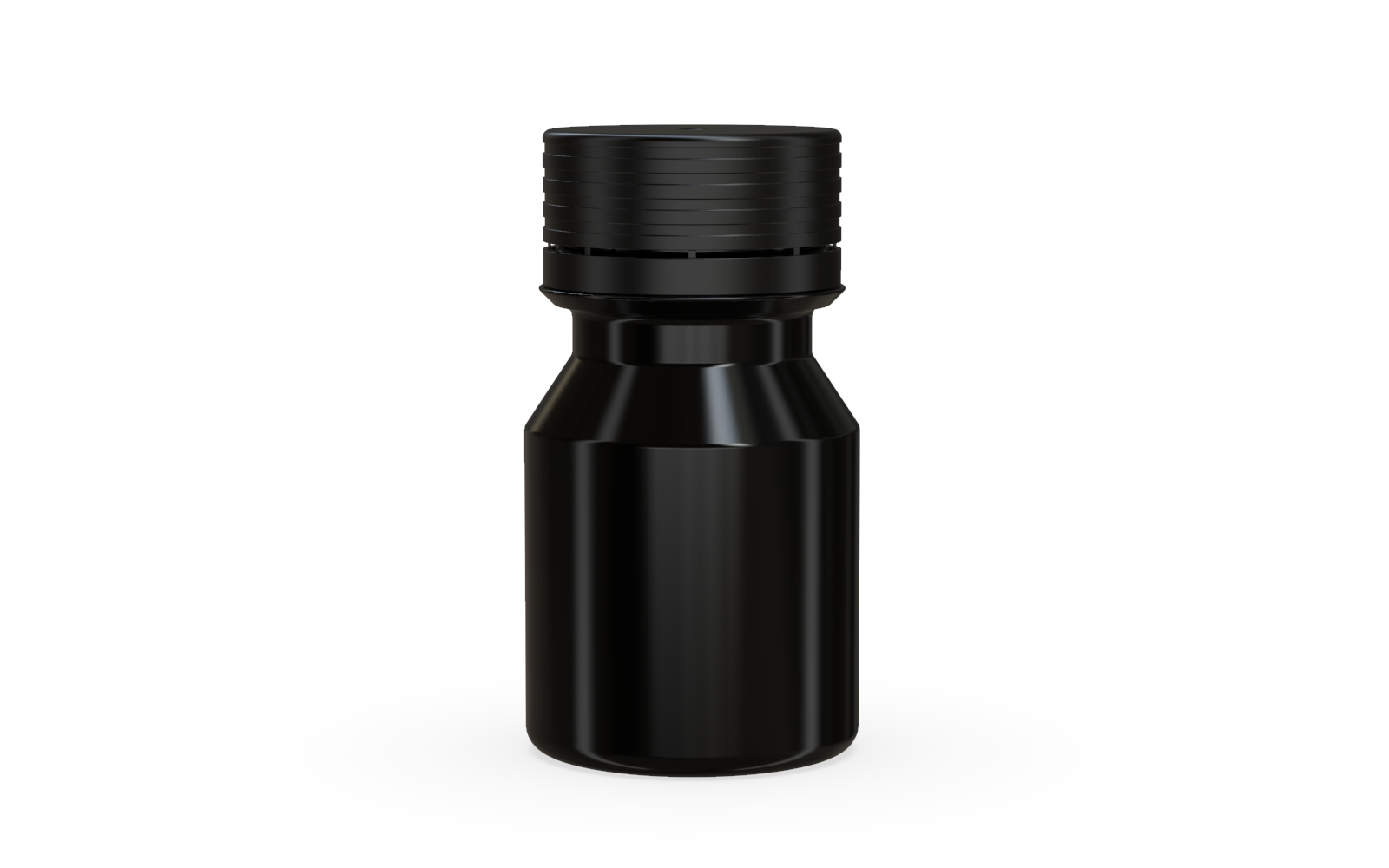 Spiral CR - Shot Bottle 30ML Stubby - Opaque Black with Opaque Black Cap Default Title