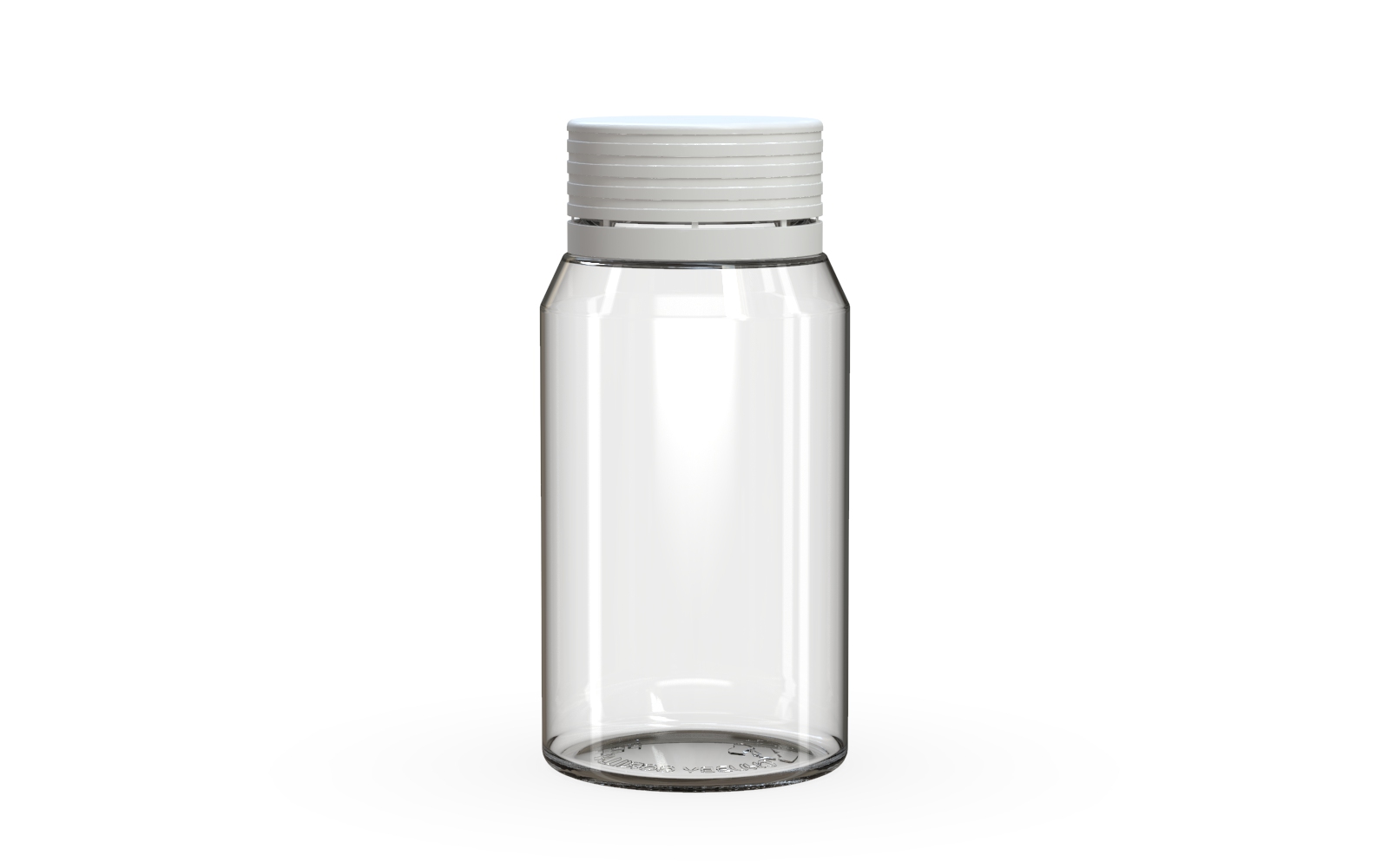 Spiral CR - Shot Bottle 60ML Mini - Clear Natural with Opaque White Cap Clear Natural / Opaque White